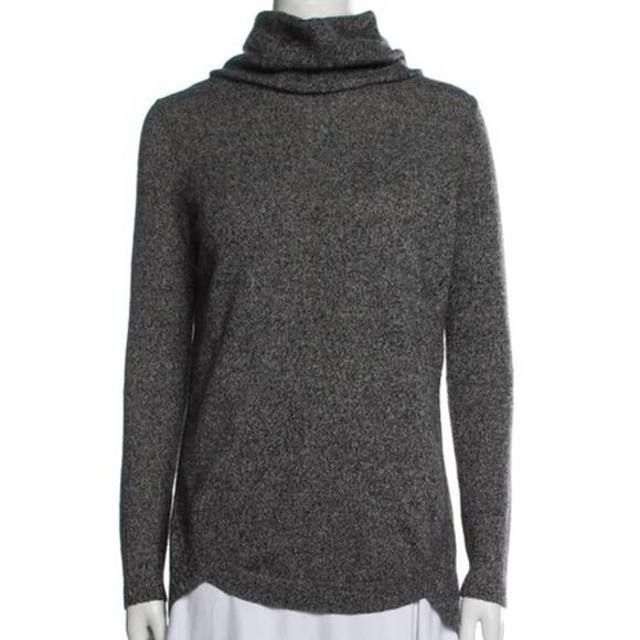 White + Warren | Small 100% Cashmere Turtleneck Gray Women's Luxury Soft Sweater - Picture 1 of 8
